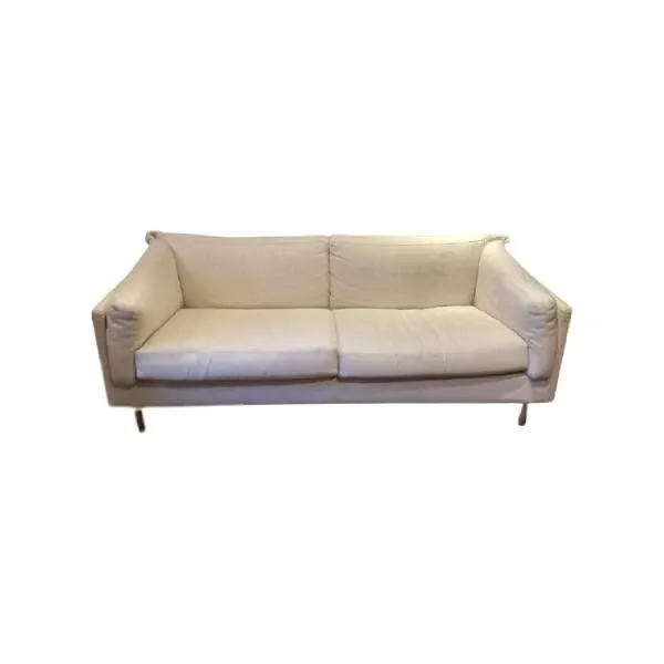 Square 3-seater sofa in white fabric, De Padova image