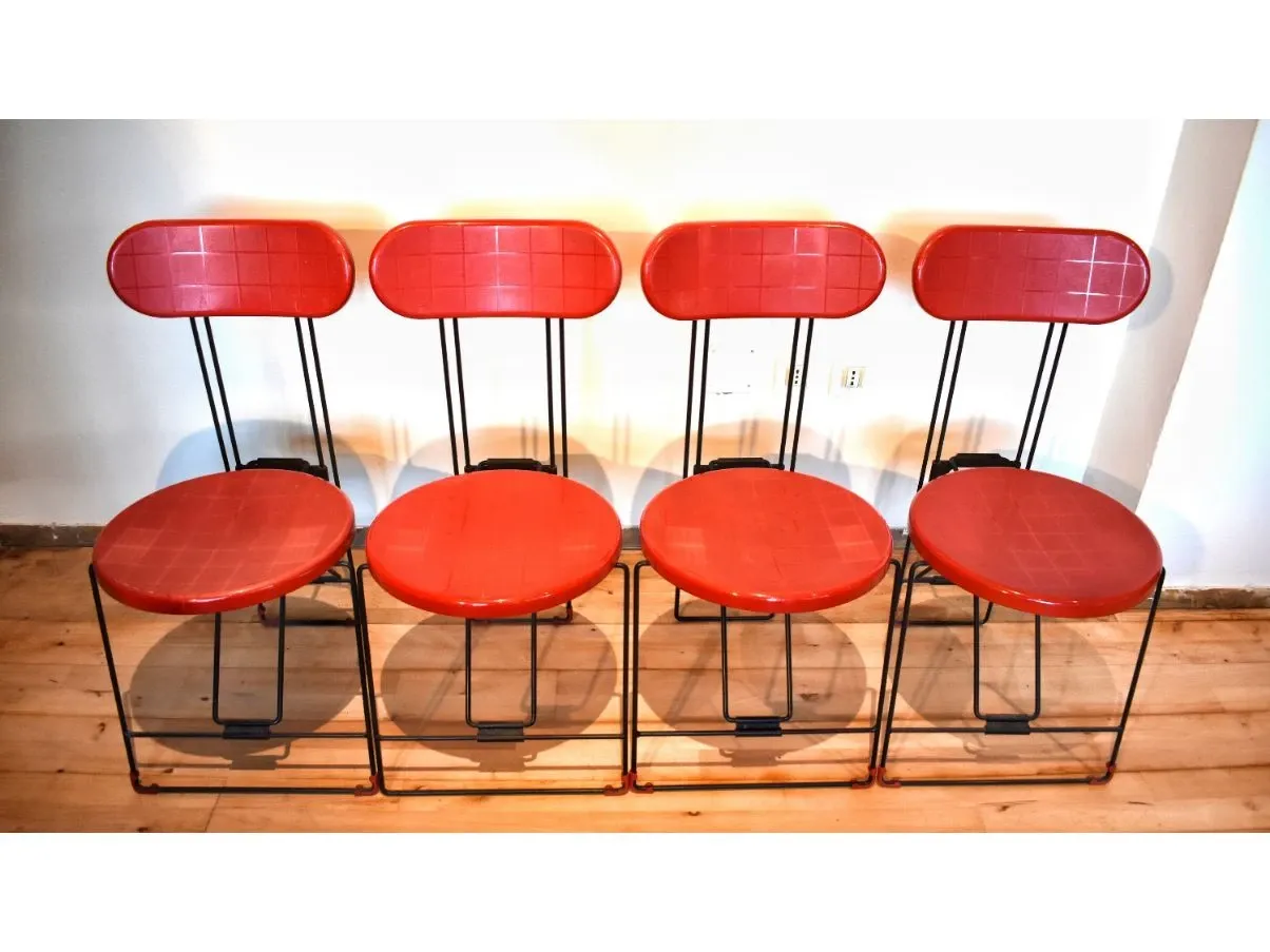 Set of 4 vintage Cricket chairs by Andries Van Onck Magis