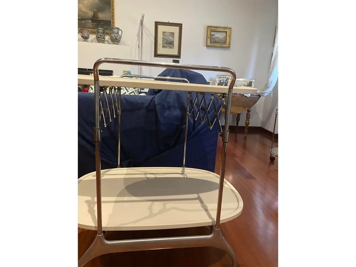 Carrello pieghevole Gastone con ruote in acciaio cromato, Kartell 3