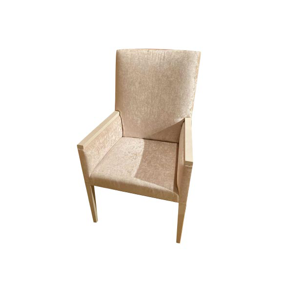 Armchair in wood and padded fabric (white), Betamobili image