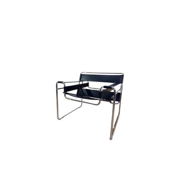 Poltrona Wassily B3 in cuoio nero, Knoll image