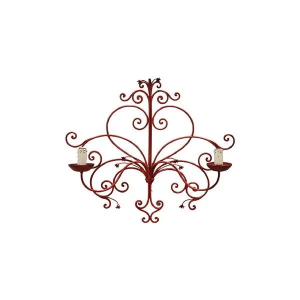 Applique vintage in ferro laccato rosso (anni '30) 
