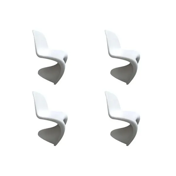 Set of 4 white Verner Panton chairs, Vitra image