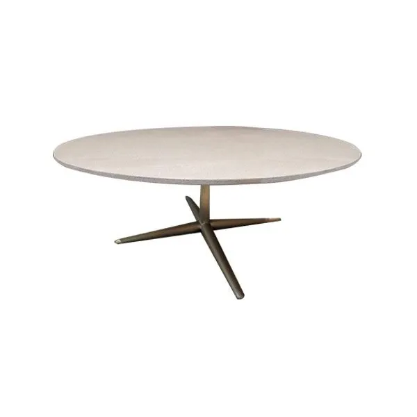 City round coffee table in metal and wood (grey), Cantori image