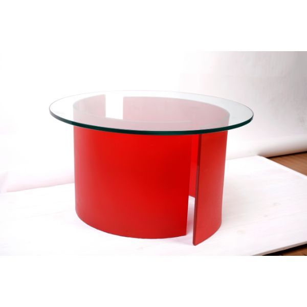 Glass table with satin glass base  image