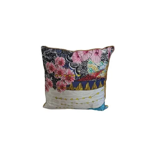 Cuscino Decorativo In Finta Seta Nero, 72x72 Cm, Con Cerniera
