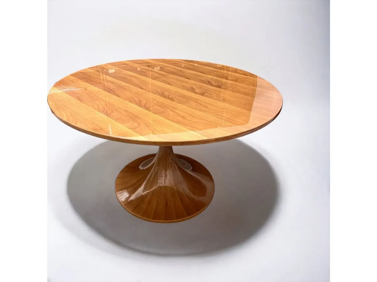 Vintage round table in walnut by A. Massoni, Mobilia 1