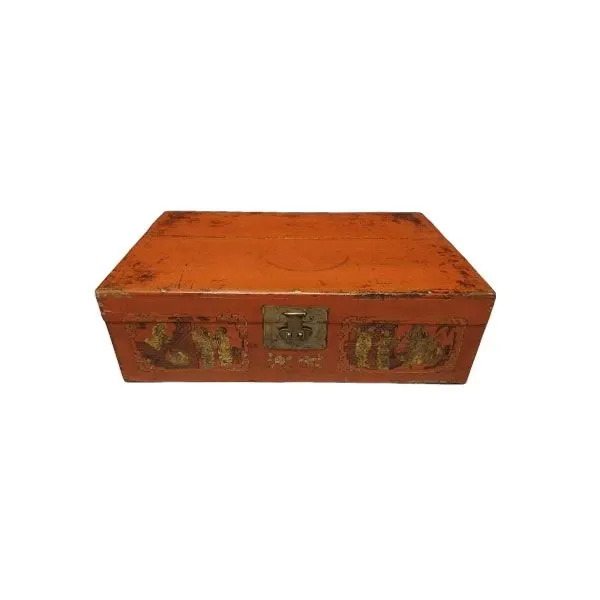 Chinese fir wood container trunk (red), Antiqua Trade image