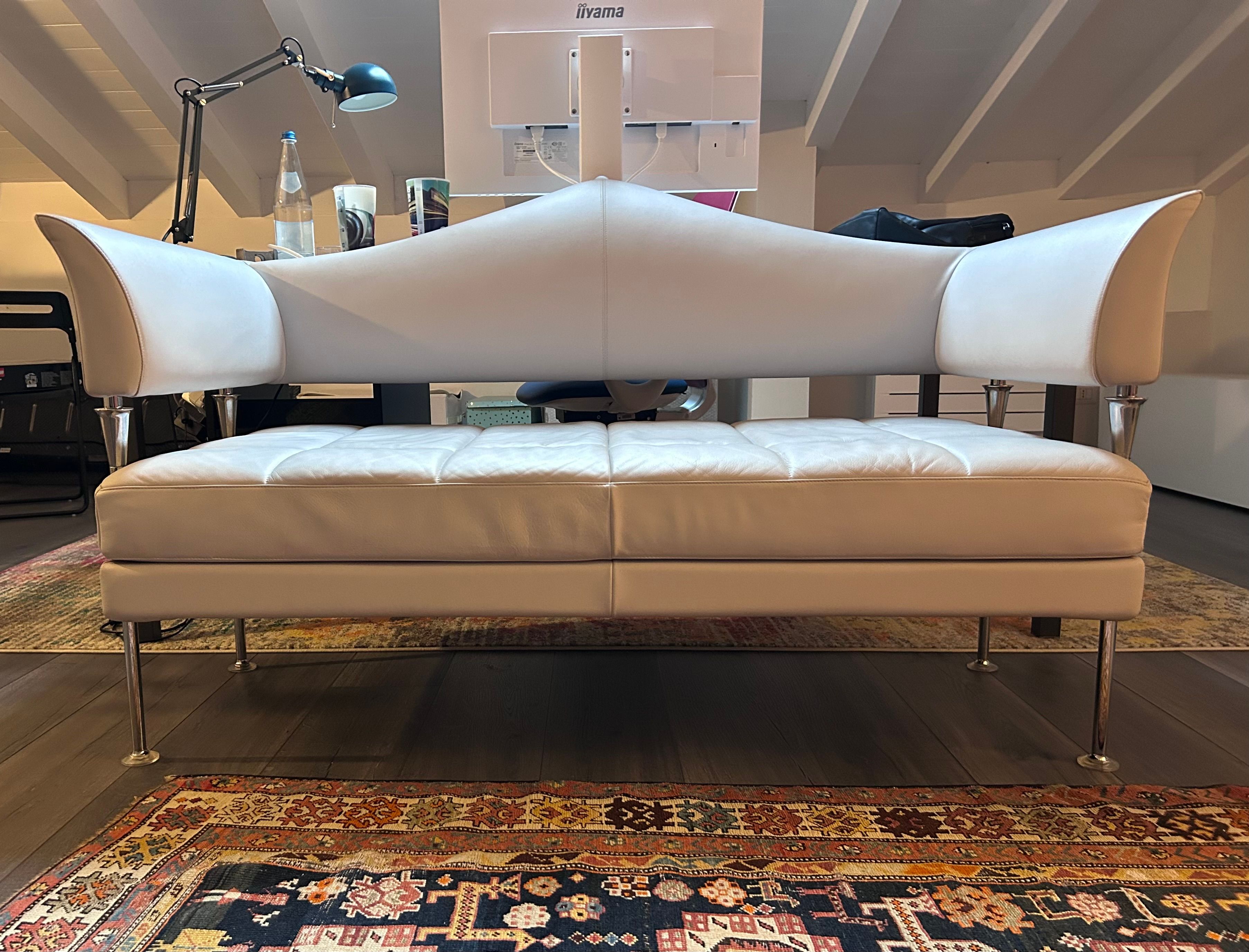 Sirius 2-Seater Leather Sofa (White) Front