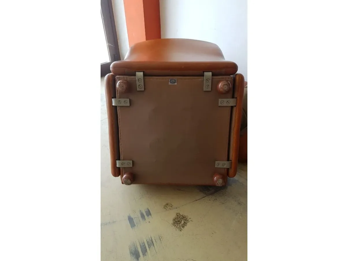 Set divano e 2 poltrone in pelle vintage (anni '60) 6