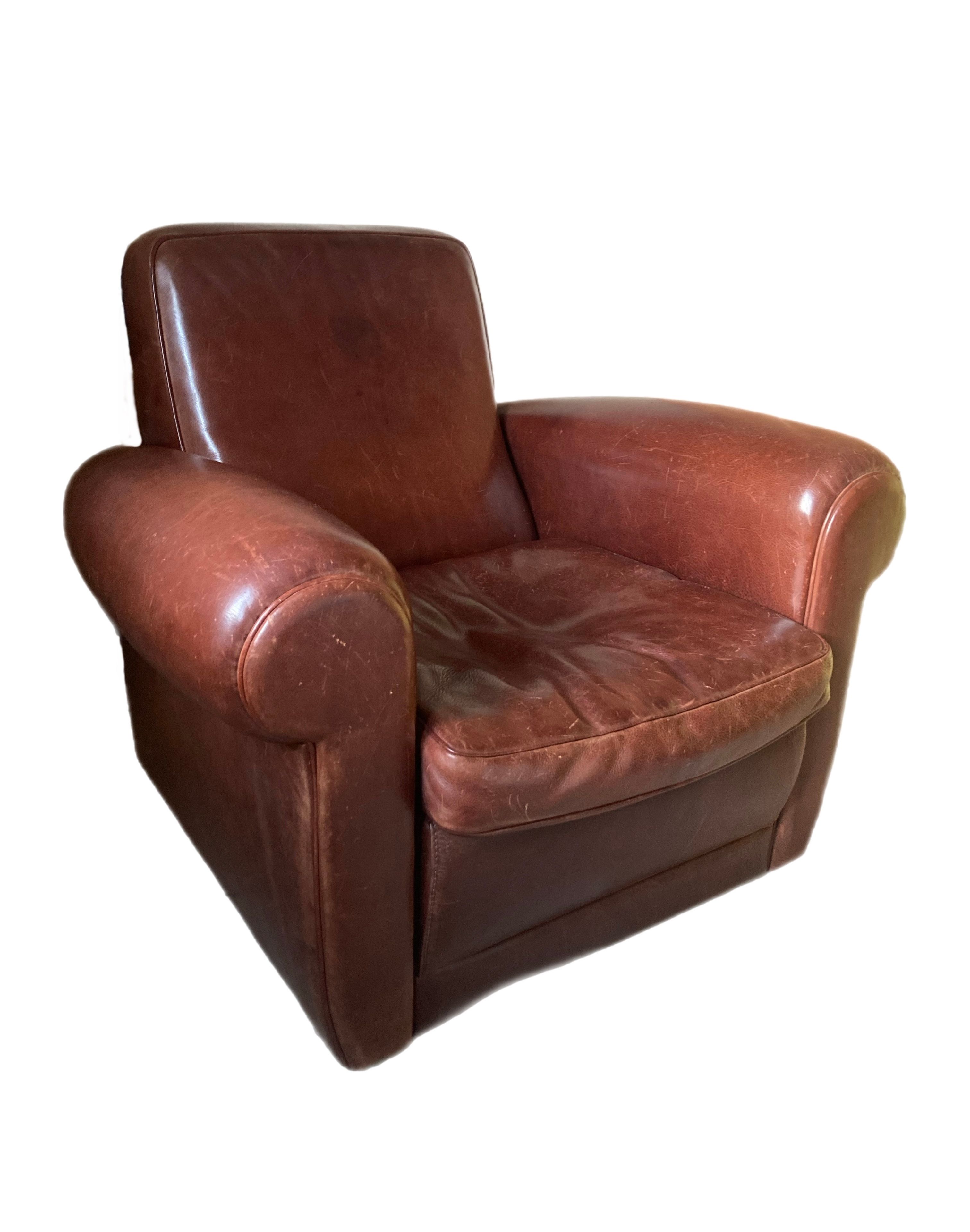 Poltrona Mickey in pelle marrone di Mario Bellini image