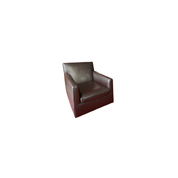 My Lord armchair in coffee-colored leather, Minotti  image