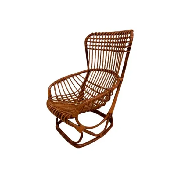 Vintage armchair with rattan armrests, Bonacina1889 image