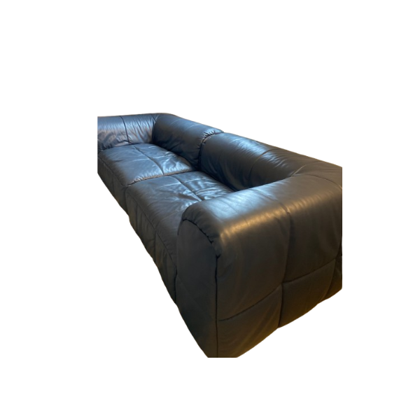Divano componibile e modulare Straripa in pelle blu di Cini Boeri, Artflex image