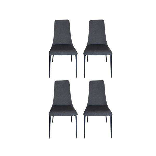 Set 4 sedie imbottite Etoile in tessuto (grigio/antracite), Calligaris image