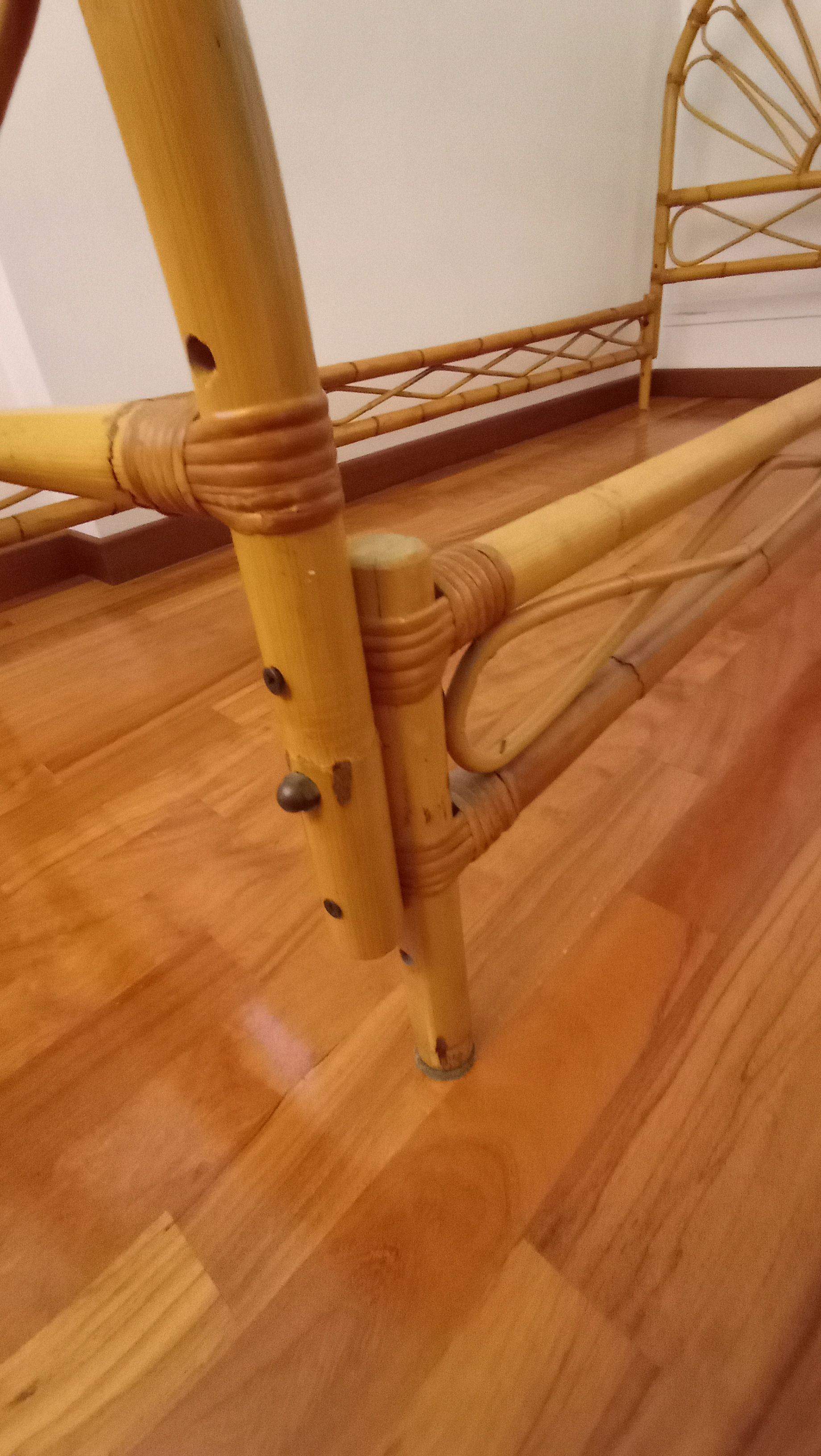 Struttura letto singolo in bambù e vimini (anni '70) Details