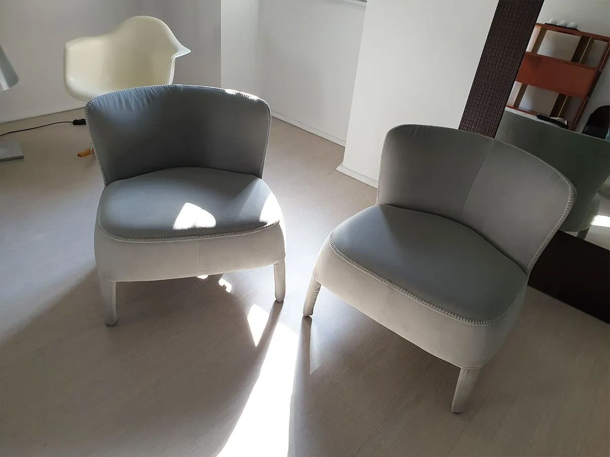 Set of 2 Febo Apta armchairs in fabric (grey), Maxalto 4