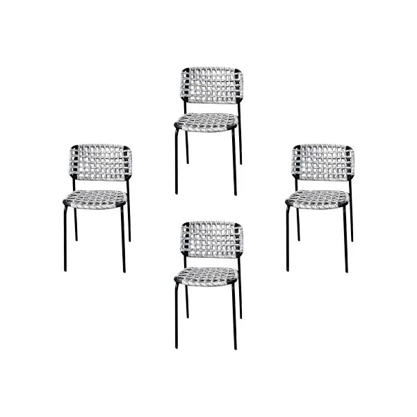 Set of 4 Yò outdoor chairs with weaving, Connubia image