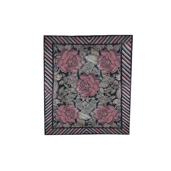 Tappeto rettangolare in lana multicolore con fiori, Missoni 8