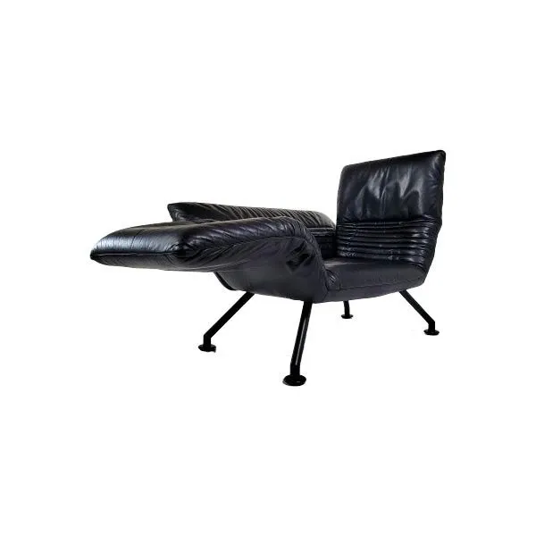 Multifunctional black leather bed 