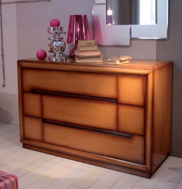 Set of chest of drawers and 2 bedside tables in cherry wood, Betamobili 5