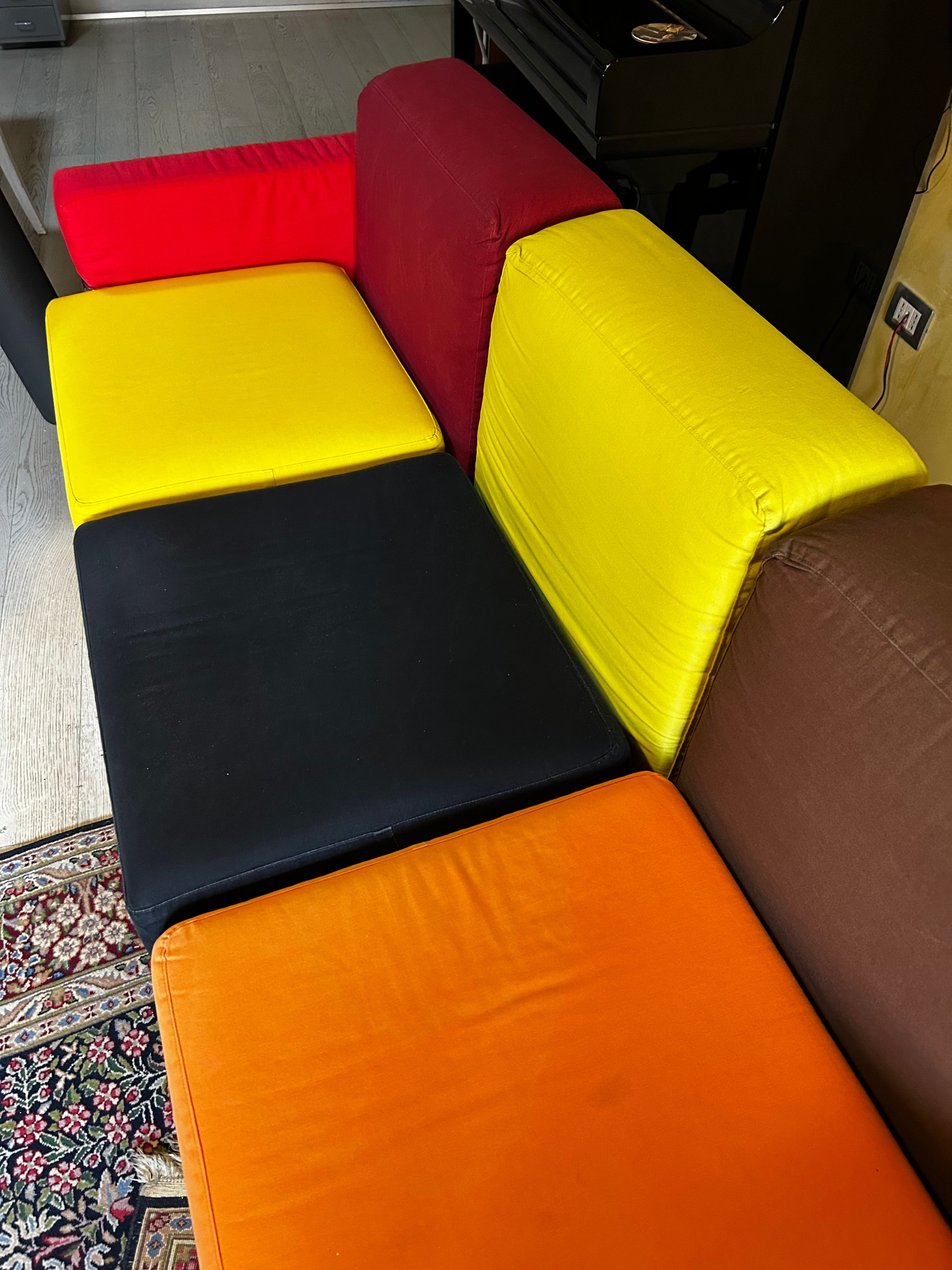 3 seater sofa Ipercubik multicolored by Pepe Tanzi, Biesse Details