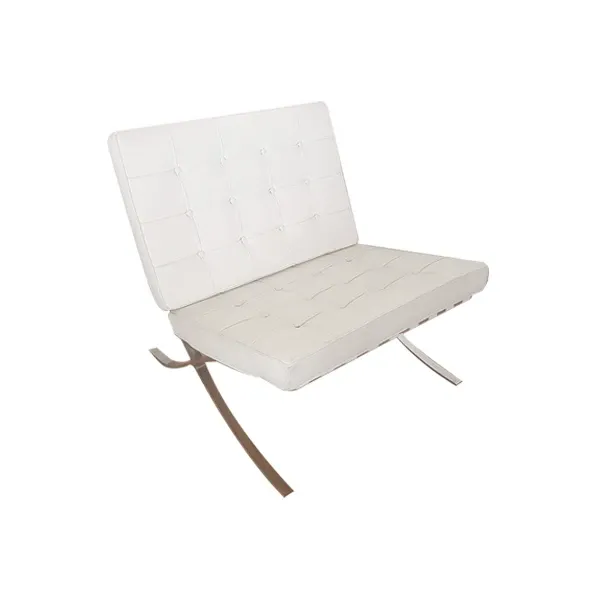 Barcelona armchair chromed steel and leather (white), Alivar image