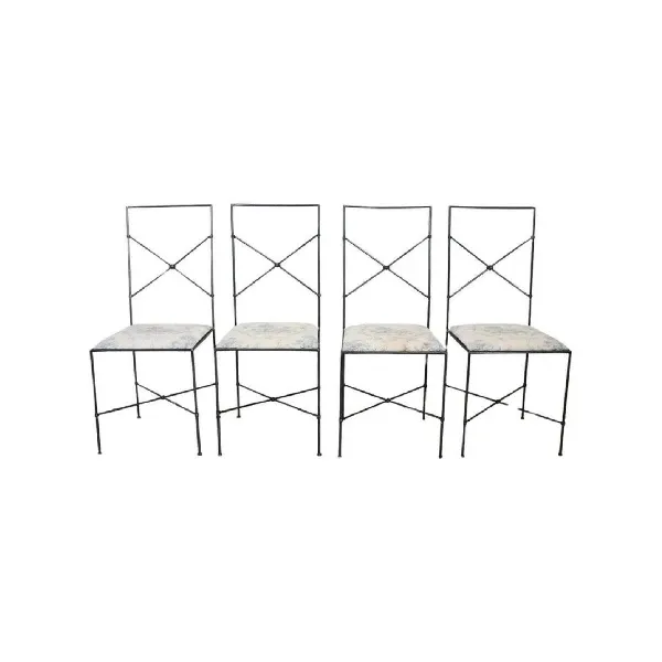 Set of 4 iron dining chairs 1980s, image