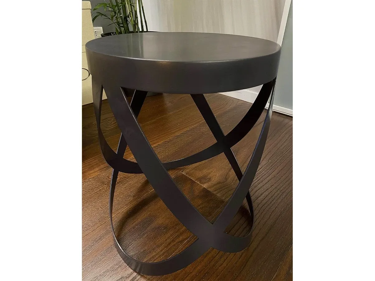 Ribbon Low stool by Nendo metal (anthracite), Cappellini 2