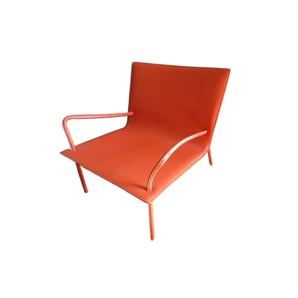 Orange Lys armchair in leather and steel, Fasem image