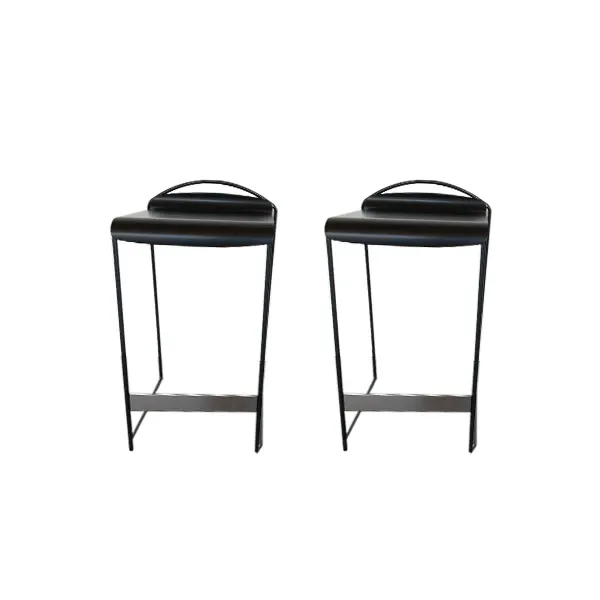 Set of 2 Camilla Stool in lacquered metal (black), YDF image
