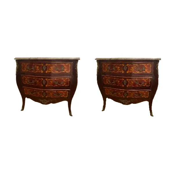 Set of 2 French chests of drawers from the late 19th century, image