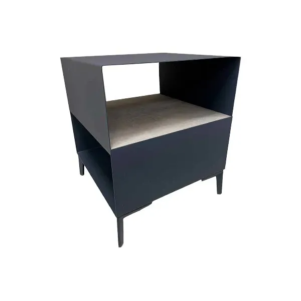 Cube coffee table in painted steel (blue), Pezzani image