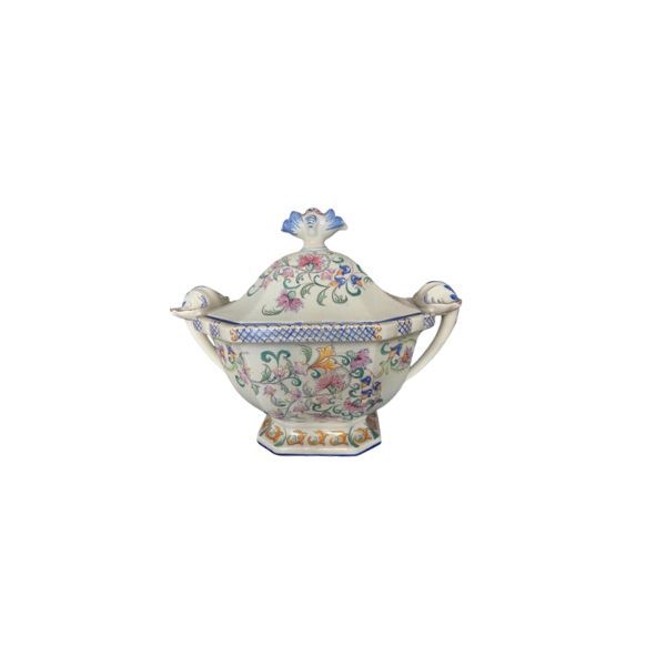 Zuppiera in porcellana con decorazioni floreali ('900), image