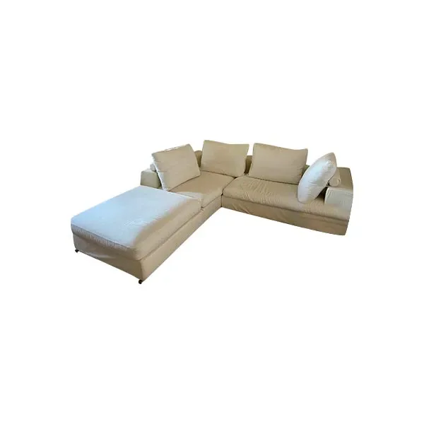 Divano angolare Groundpiece in cotone (bianco), Flexform 