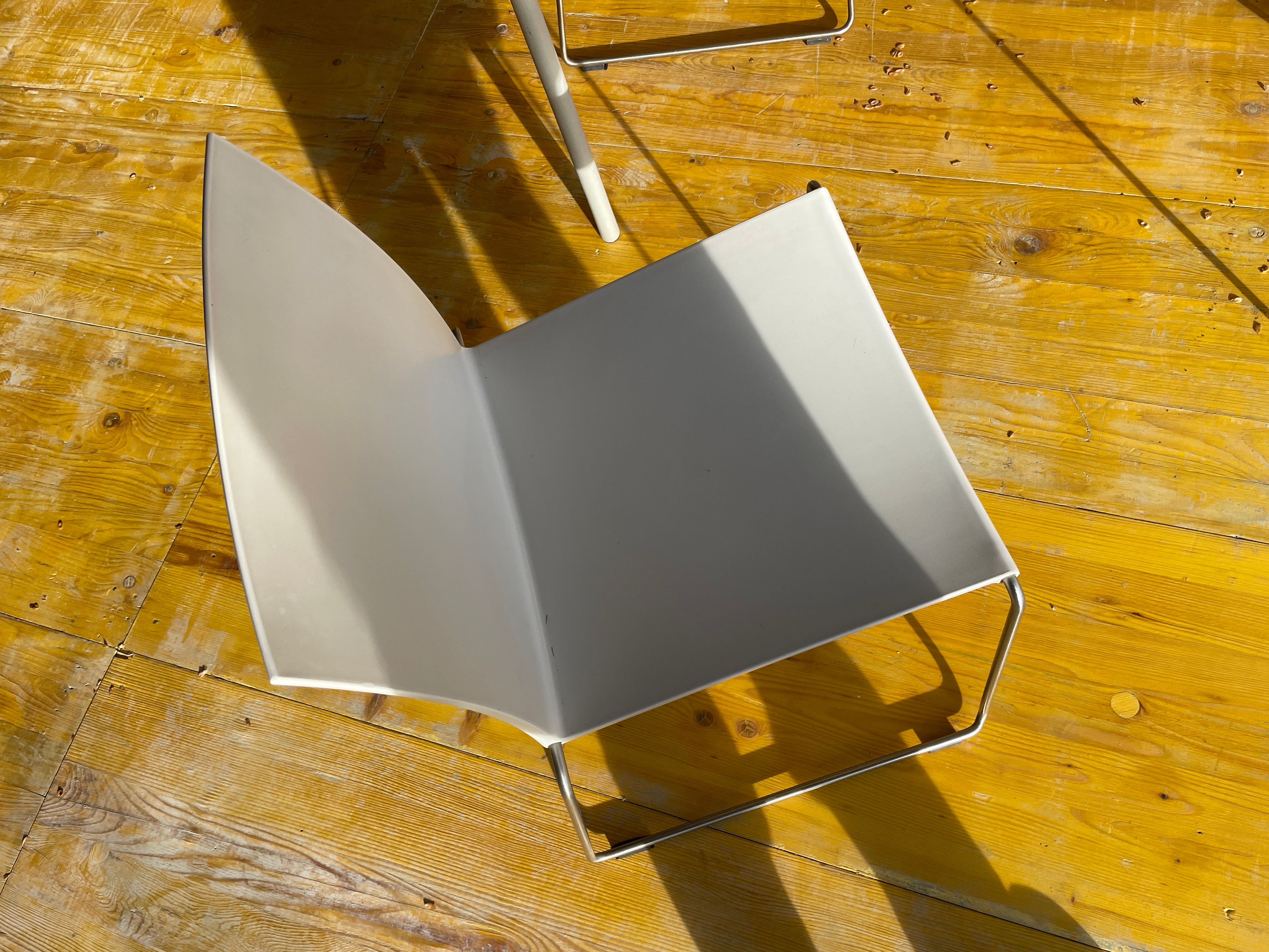 M1 White Stackable Chair by Piergiorgio Cazzaniga Front