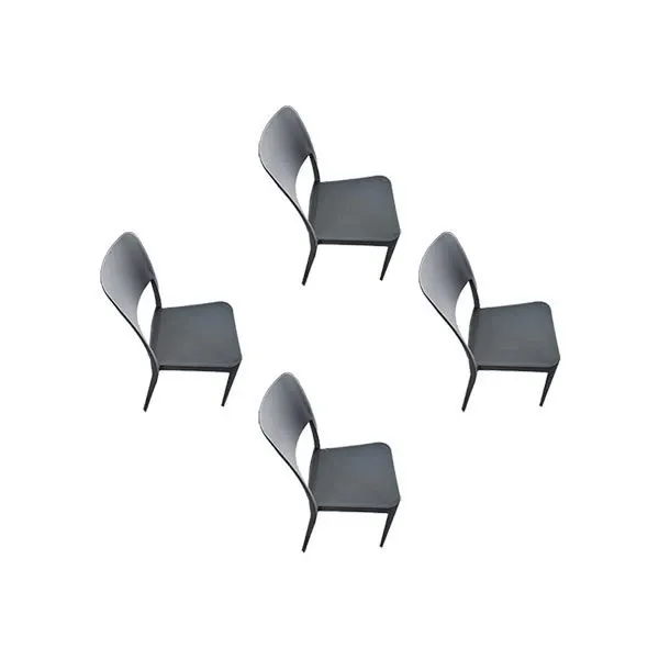 Set of 4 gray stackable chairs, MD Work image