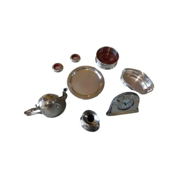 Set 8 oggetti vintage in argento e sheffield (anni '90) 