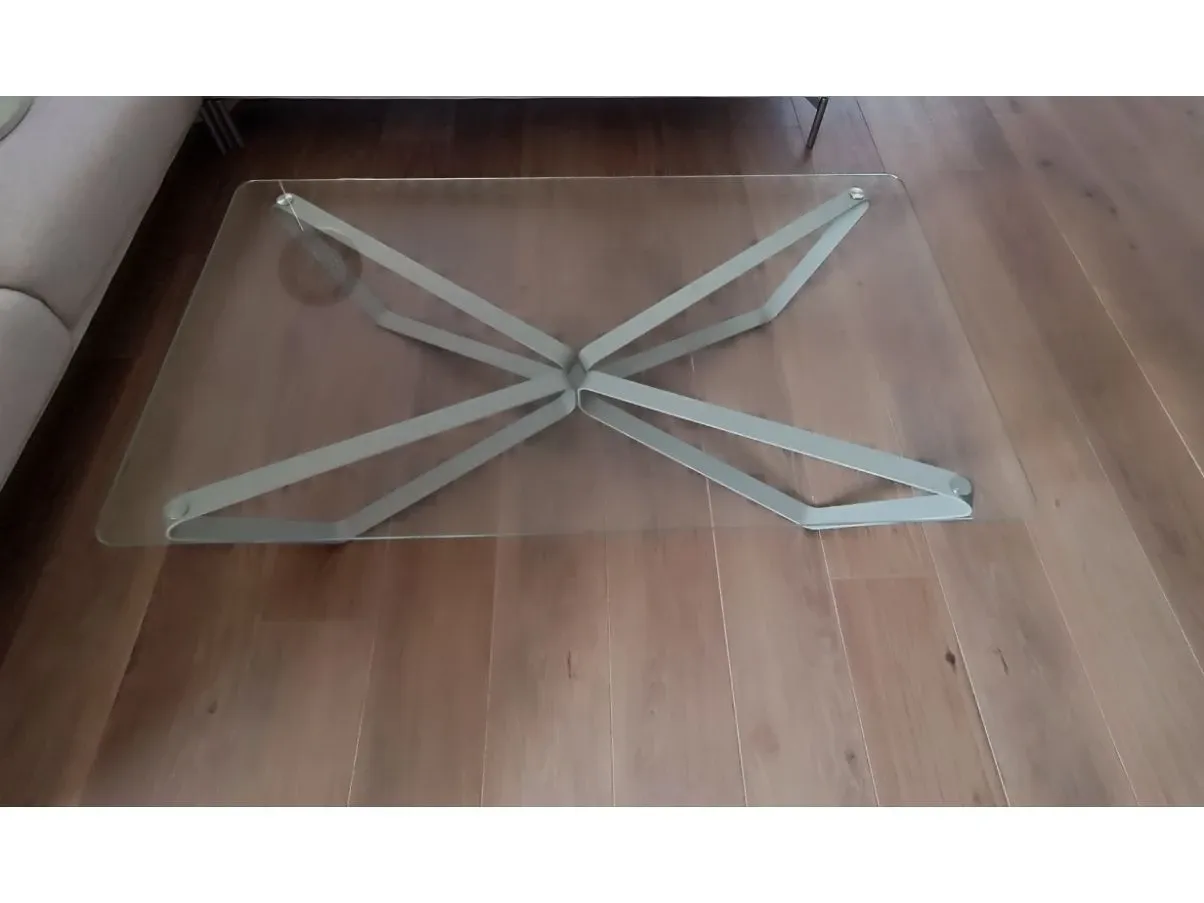Tavolino rettangolare Loop in vetro, Bontempi 4