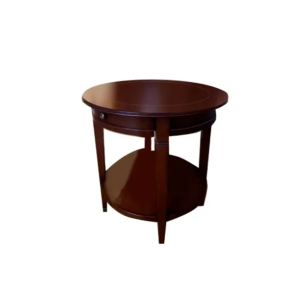 Round coffee table in polished wood with shelf, Casa Nobile image