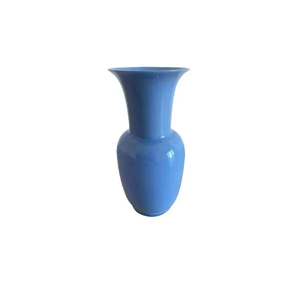 Large Opalino aquamarine glass vase (light blue), Venini image