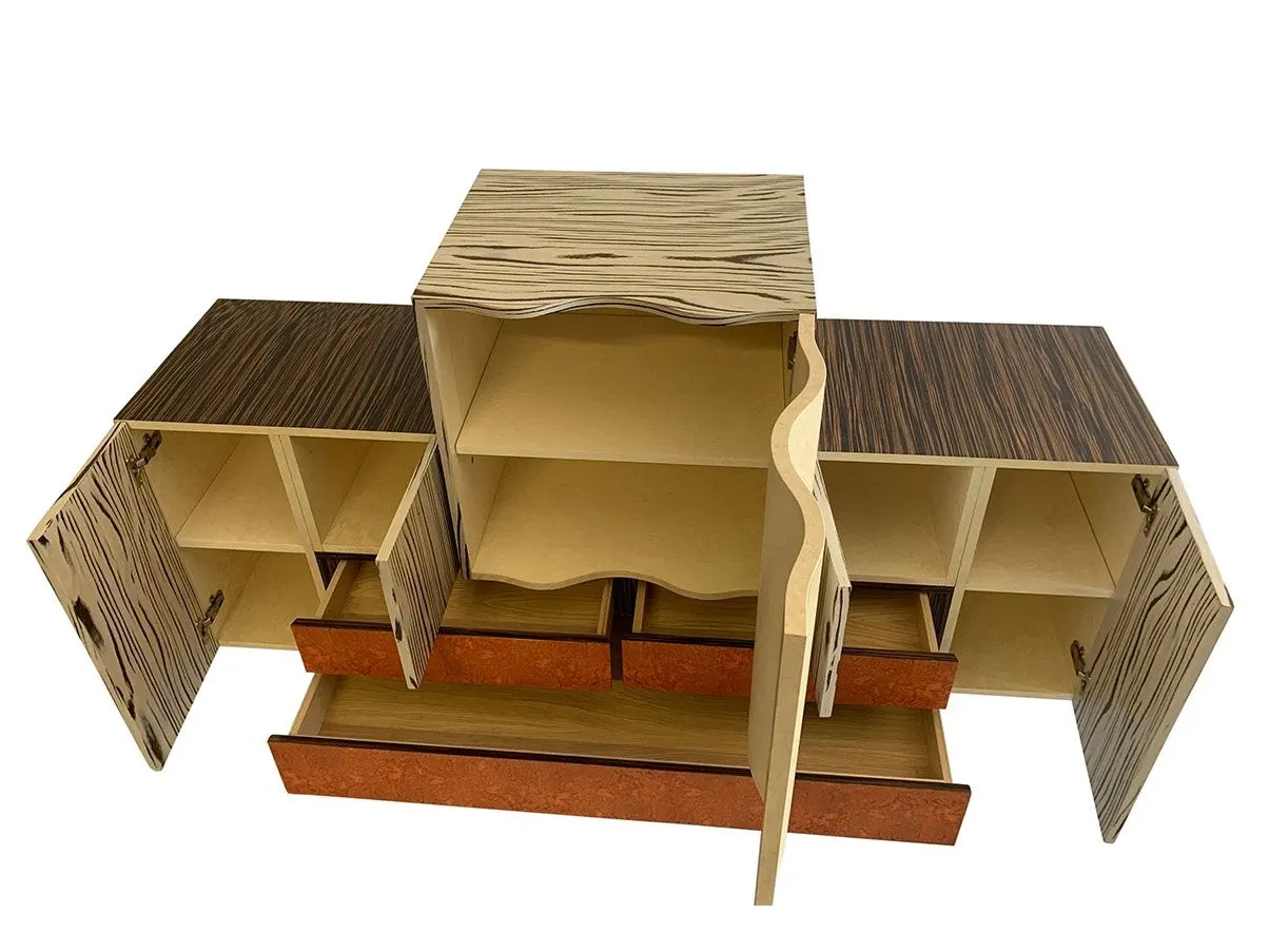 FS015 sideboard with zebra wood doors and drawers, Carpanese Home 1