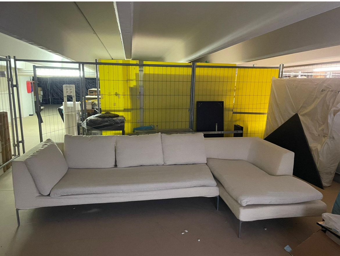 Charles corner sofa in cream fabric 4