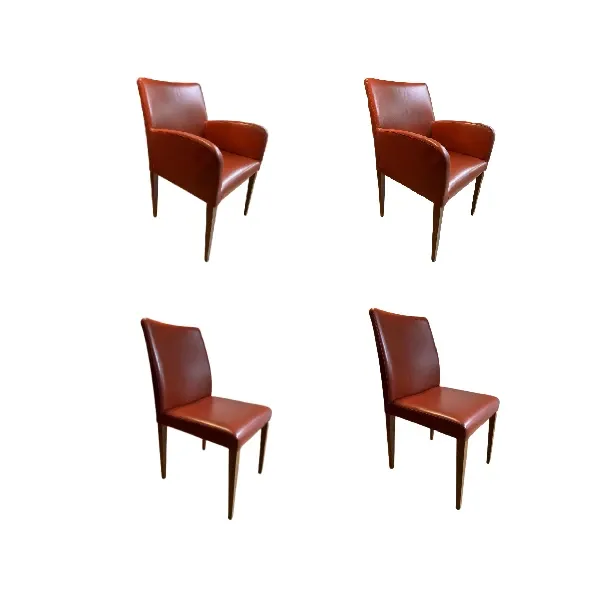 Set of 4 Liz chairs in leather, Poltrona Frau image