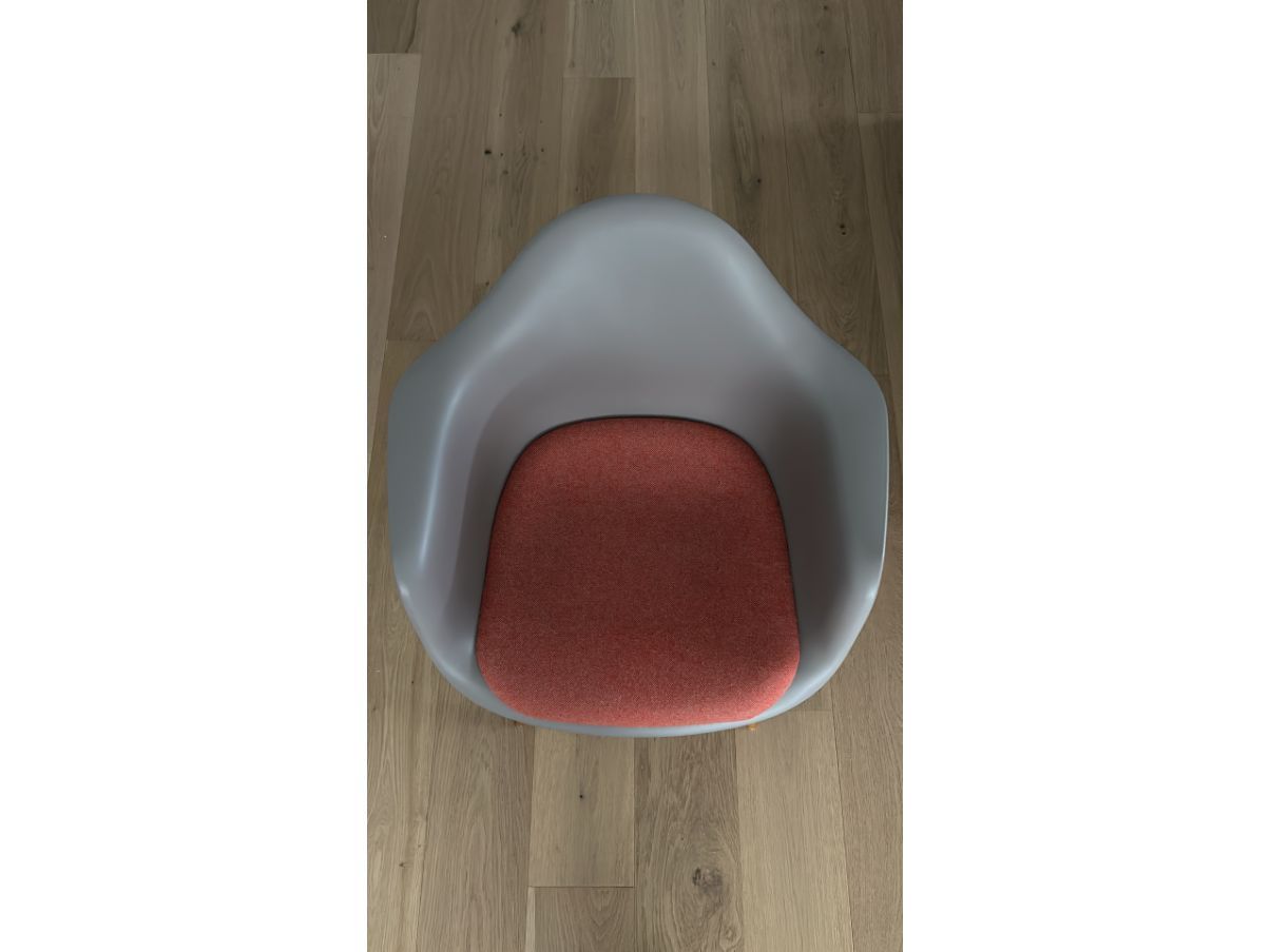 Eames DAW Armchair Orange and Dove Grey by Eames Details