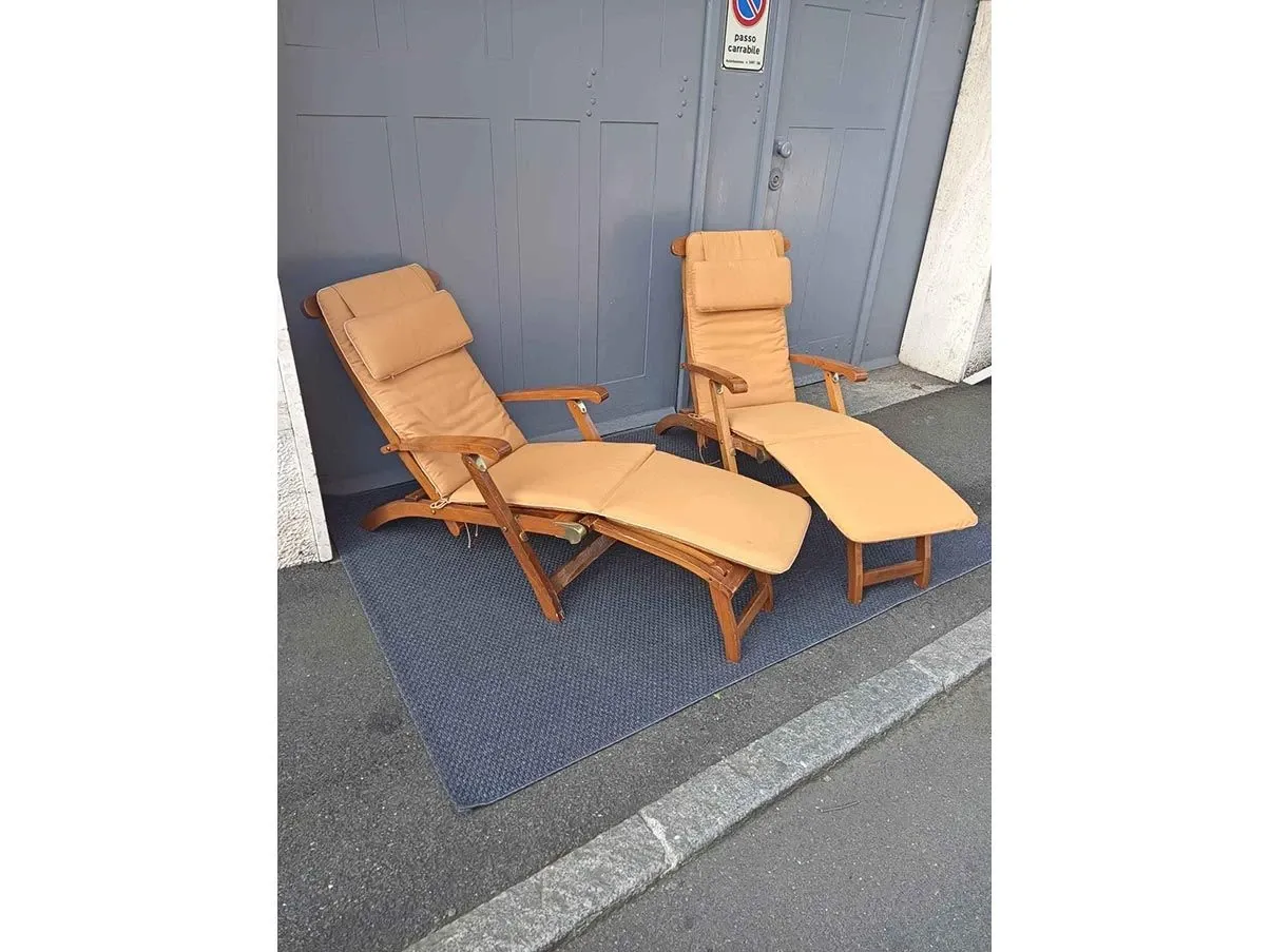 Set aus 2 Teakholz-Liegen Commodore 5