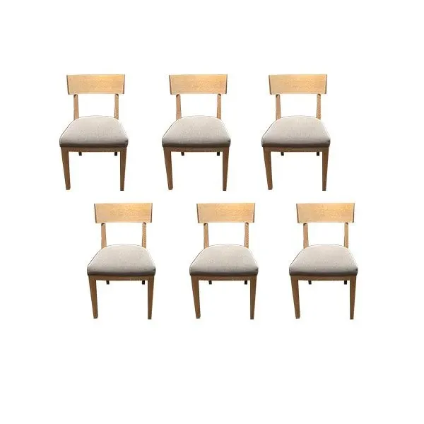 Set of 6 chairs with curved backrest in oak wood, B&B Italia image