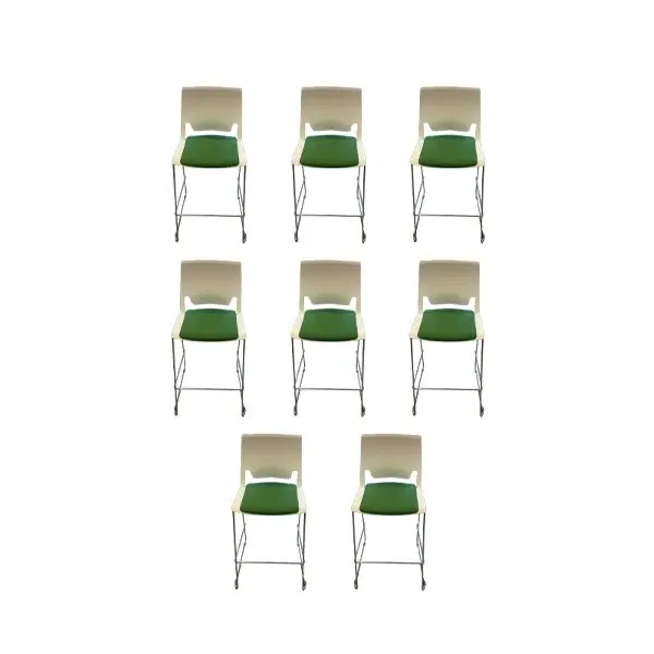 Set of 8 stools with backrest Very, Haworth 