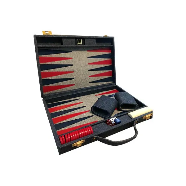 Set da Backgammon in pelle e tessuto, Dunhill Paris 