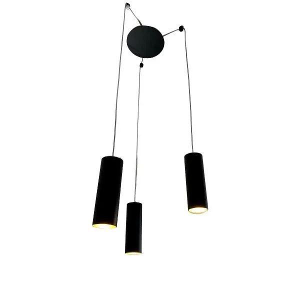 Black and gold Egotube suspension lamp, Egoluce image
